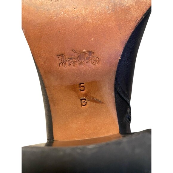 Coach Bergen Over Knee Black Nappa Leather Block Heel Boots Women's Size 5B - Picture 9 of 13